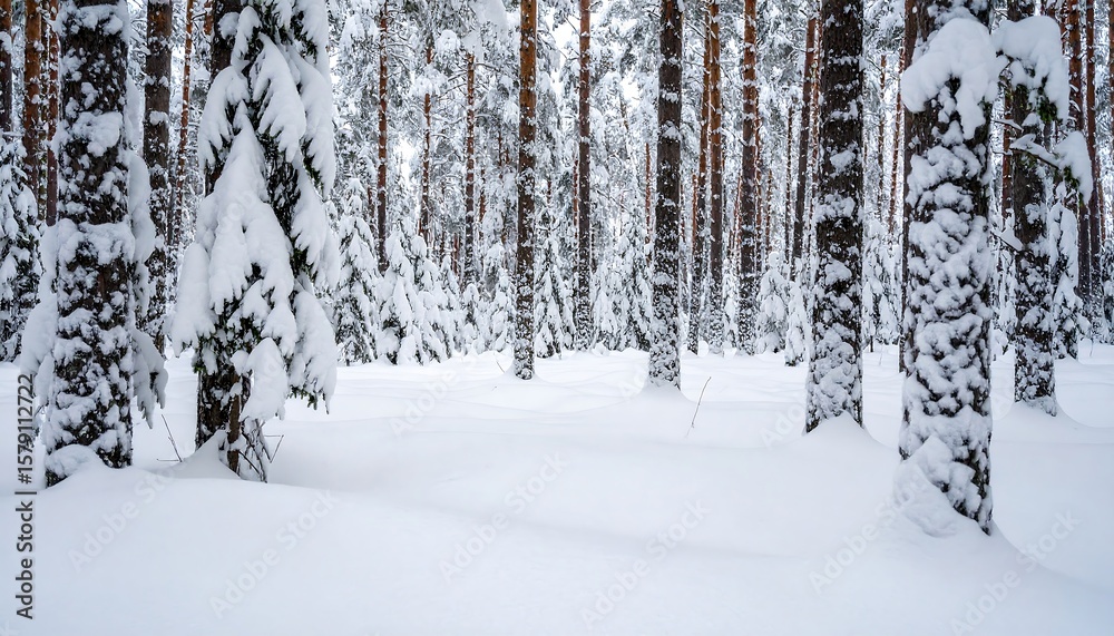 Fototapeta premium Snowy winter forest