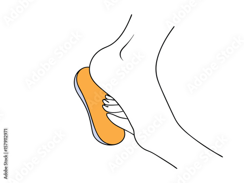 Inserting a foot orthotic into a foot diagram illustrating medical support