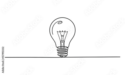 Continuous Line Lightbulb Drawing