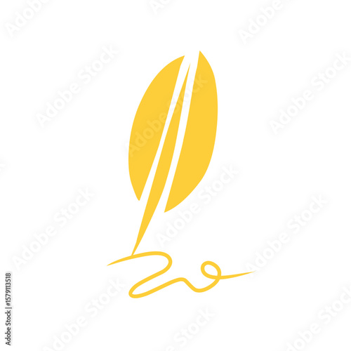 gold quill pen vector