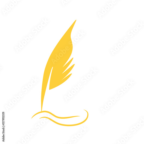 gold quill pen vector