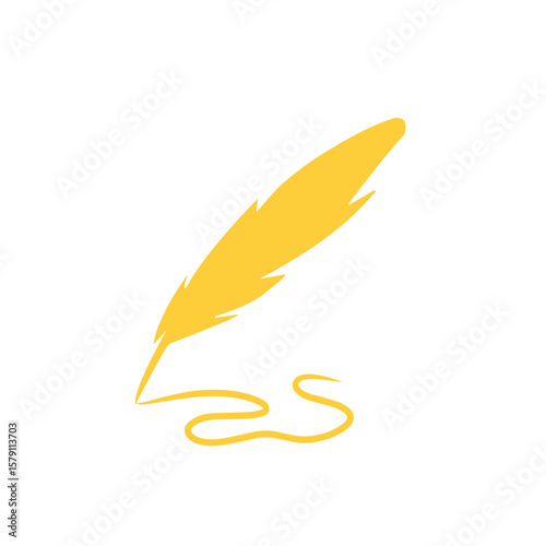 gold quill pen vector