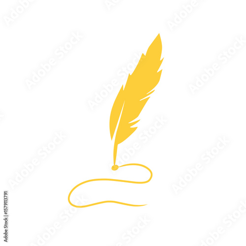 gold quill pen vector