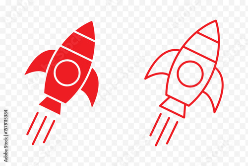 Rocket icon. Rocket launched icon vector.