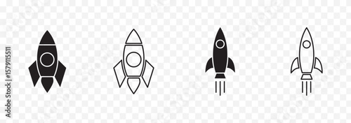 Rocket icon. Rocket launched icon vector.