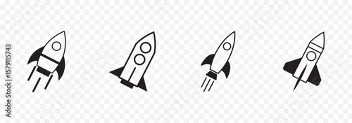 Rocket icon. Rocket launched icon vector.