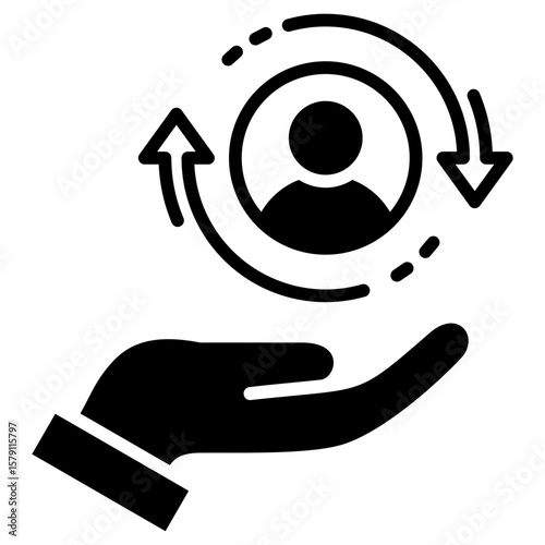 Customer Retention Glyph Icon