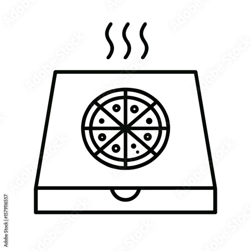 Delight in a simple pizza design, perfect for menu layouts and restaurant branding with this delicious food item.