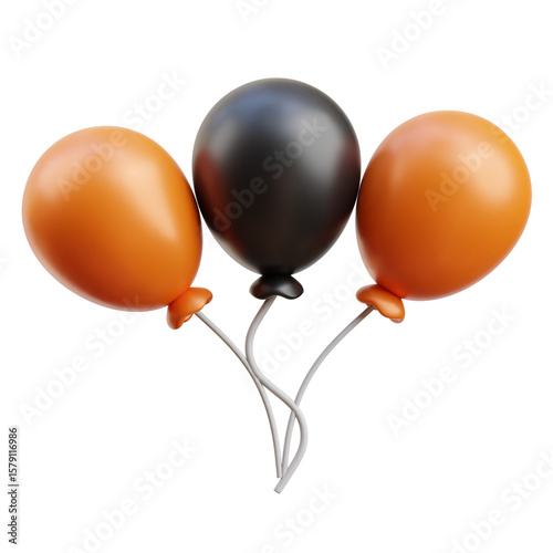 Black and orange Black Friday Balloon 3D Icon Illustration