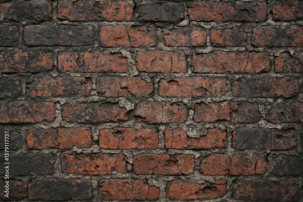 Obraz premium Old graffiti-covered brick surface