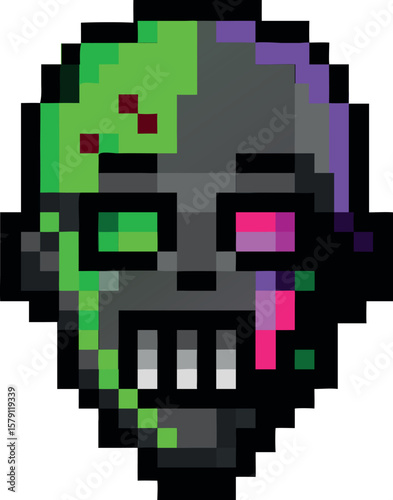 pixel vector art of digital zombie avatar