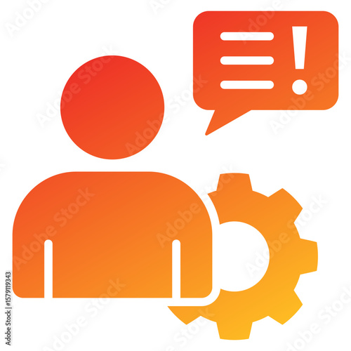 Complaint Handling Glyph Gradient Icon