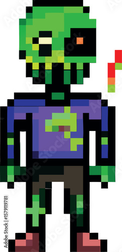 pixel vector art of digital zombie avatar
