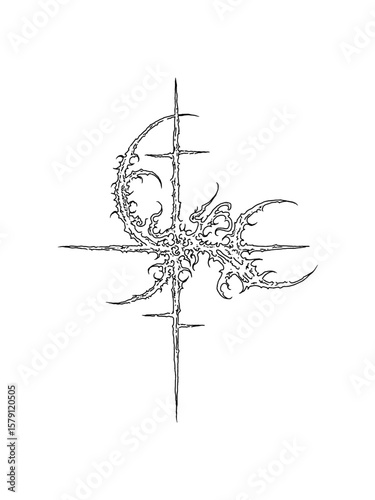 cybersigilism tattoo design for body