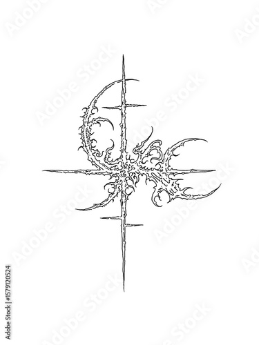 cybersigilism tattoo design for body