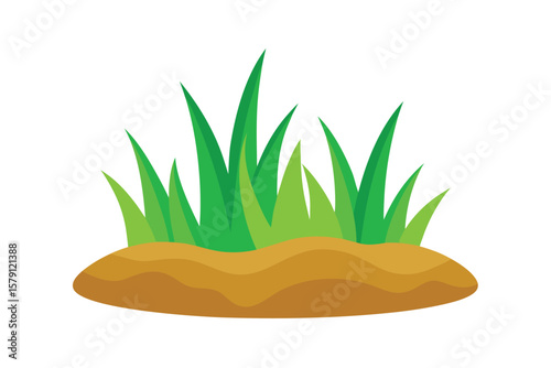 Vibrant Green Grass Illustration Lush Meadow Scene for Design Projects