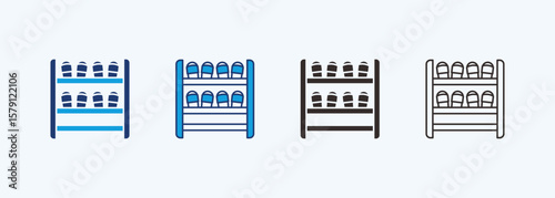 Shoe Rack Icon Set Multiple Style Collection