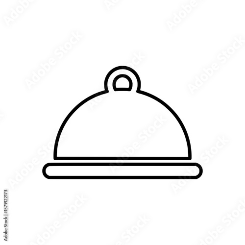 Outline Cloche Icon Representing Food Service, Hospitality, or Restaurant