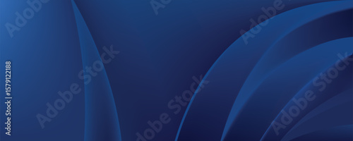 Abstract blue glowing geometric lines on dark blue background. Modern shiny blue circle lines pattern