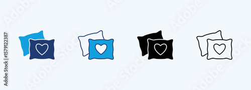 Pillow Icon Set Multiple Style Collection