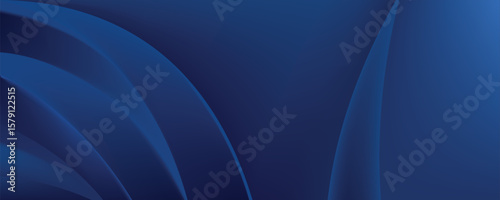 Abstract blue glowing geometric lines on dark blue background. Modern shiny blue circle lines pattern