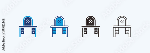 Dressing Table Icon Set Multiple Style Collection
