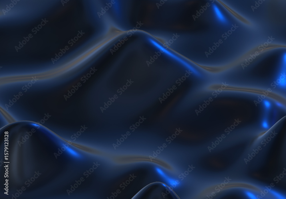 Obraz premium Dark Abstract silk liquid metallic texture design fluid metal substance wave effect 3d rendering