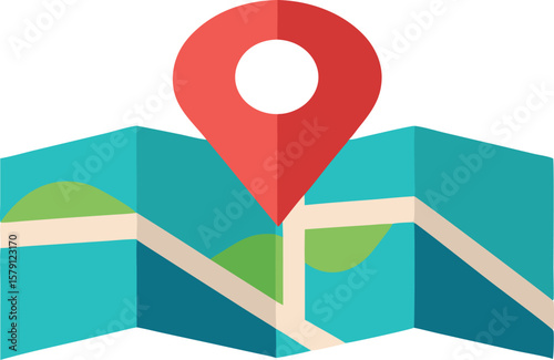A collection of stylized GPS and map illustrations, featuring navigation pins, location icons, and abstract map elements, often set against a modern, clean background