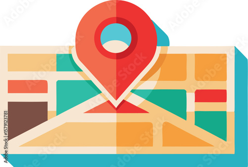 A collection of stylized GPS and map illustrations, featuring navigation pins, location icons, and abstract map elements, often set against a modern, clean background