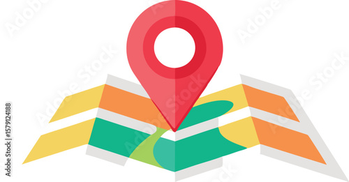 A collection of stylized GPS and map illustrations, featuring navigation pins, location icons, and abstract map elements, often set against a modern, clean background