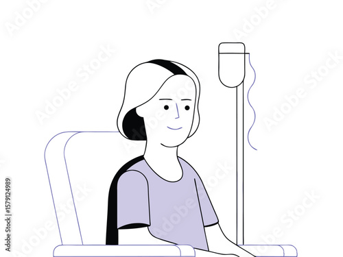 Patient comfortably receiving medical treatment with iv drip in modern healthcare setting