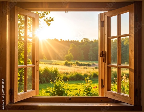 Sunlight through open window