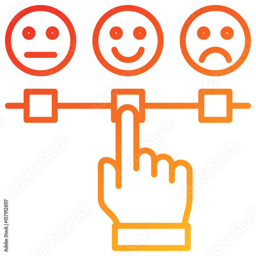 Satisfaction Line Gradient Icon