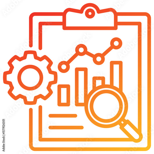 Reports Line Gradient Icon