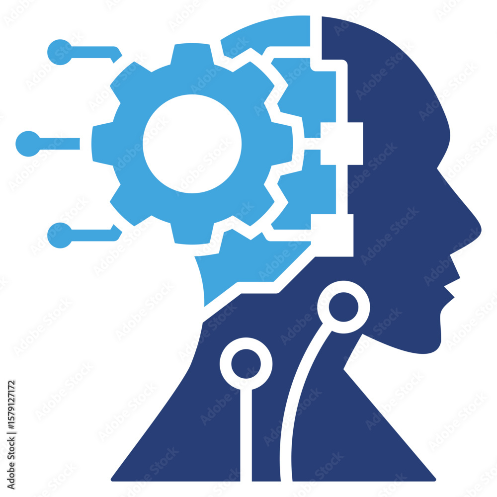 Obraz premium Artificial Intelligence Two Color Icon