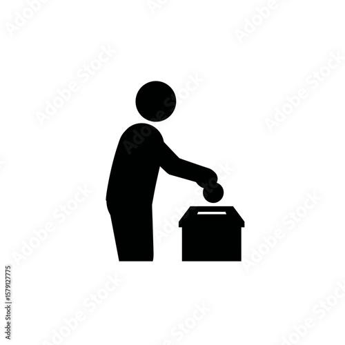 Silhouette of Donation: The simple yet powerful image captures the act of giving, with a silhouette figure placing a coin into a donation box, symbolizing generosity and support.