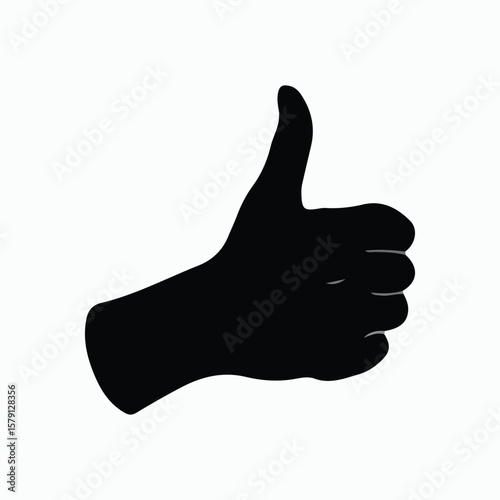 Thumbs up hand gesture showing approval and success