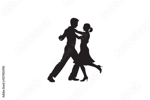 Silhouette of a Couple Ballroom Dancing