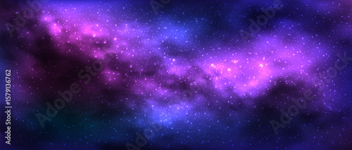 Sky galaxy cloud with Nebula and stars dark night background vector