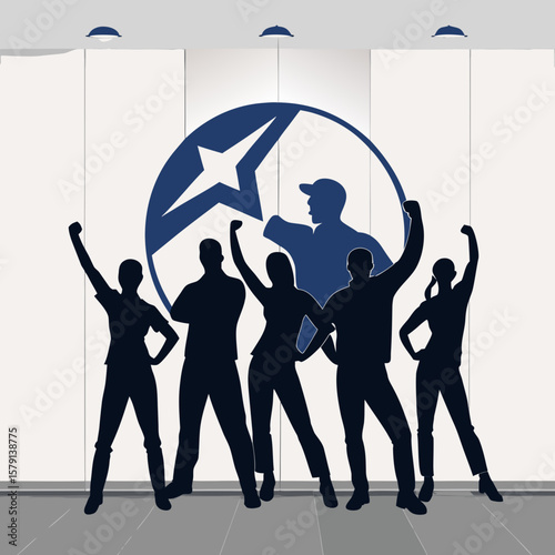 Captivating Create Bold Stroke Team Posing for Compa Refined Artistry Collection Bright Cheerful Mood Perfect for Commercial Marketing Projects Digital Marketing Content Creation Creative Asset