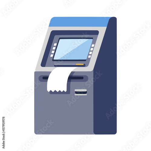ATM machine illustration isolated on white background financial banking concept