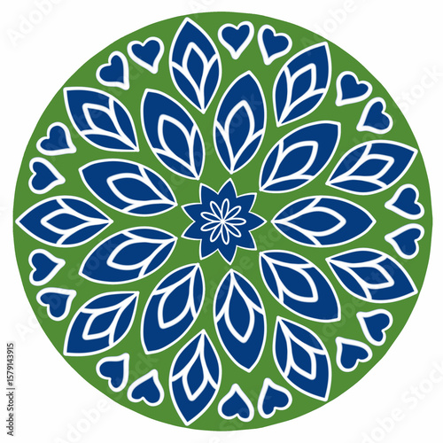 Beautiful and creative colorful mandala design art with white background