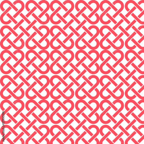 A plain red Celtic Knot pattern without an outline on a white background creates a soft and minimalist look.