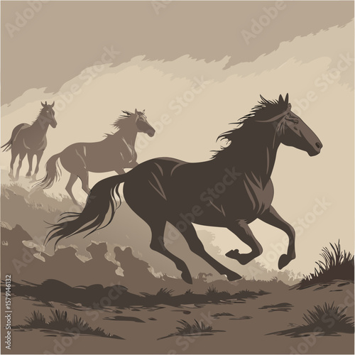 horses on the beach