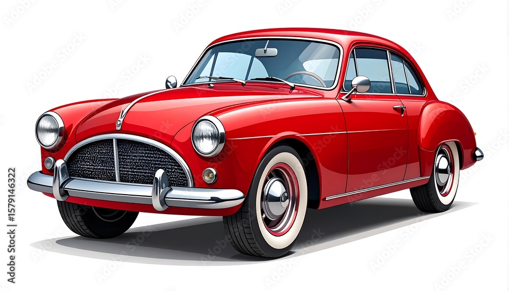 Classic red coupe car illustration Classic red coupe car illustration