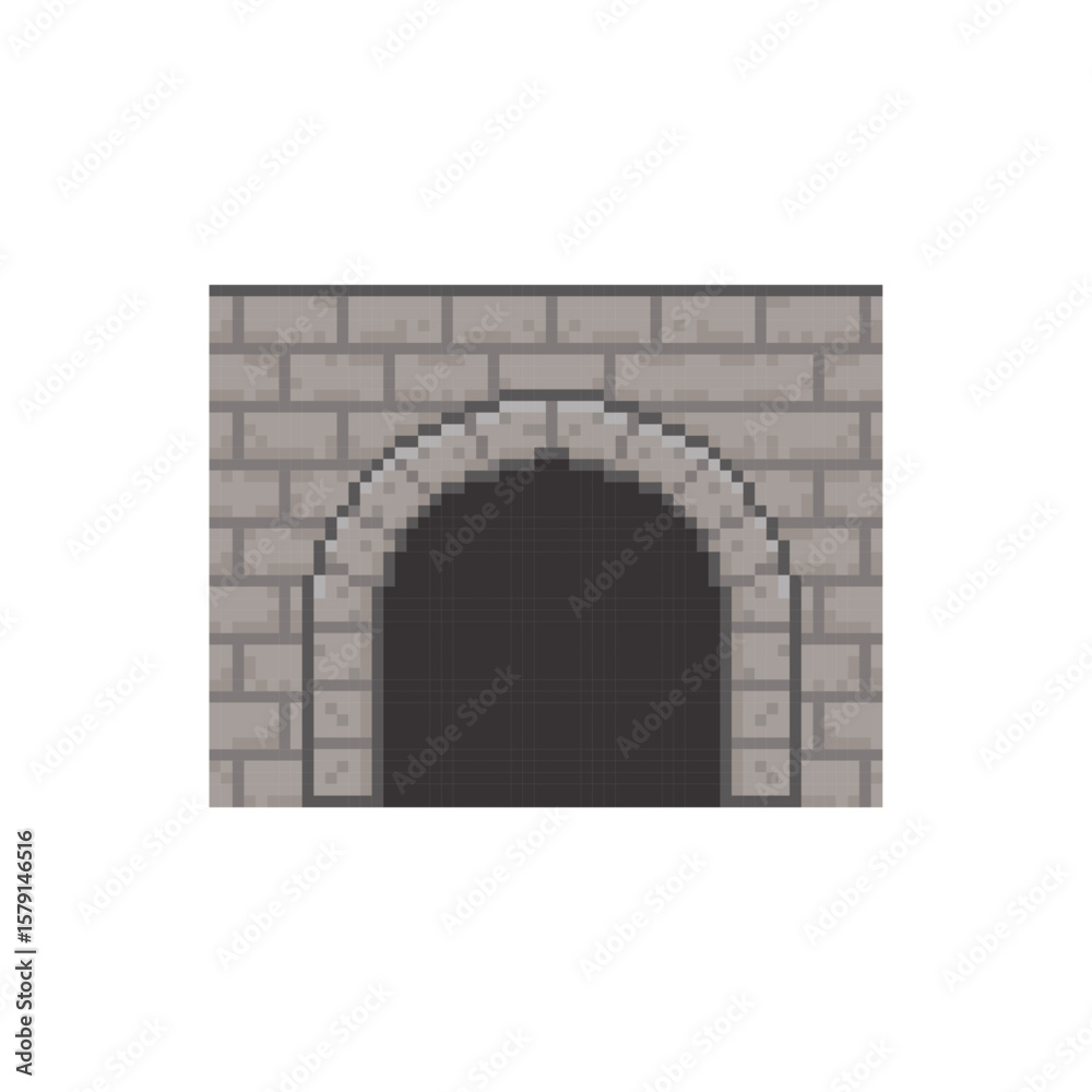Fototapeta premium CLASSIC RETRO TUNEL PIXEL ART