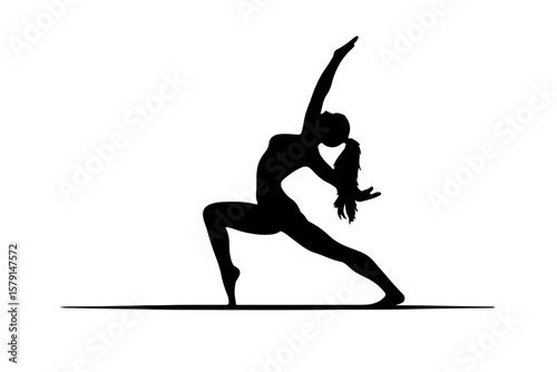 woman silhouette single parson clear workout silhouette yoga pose, and Graphic,