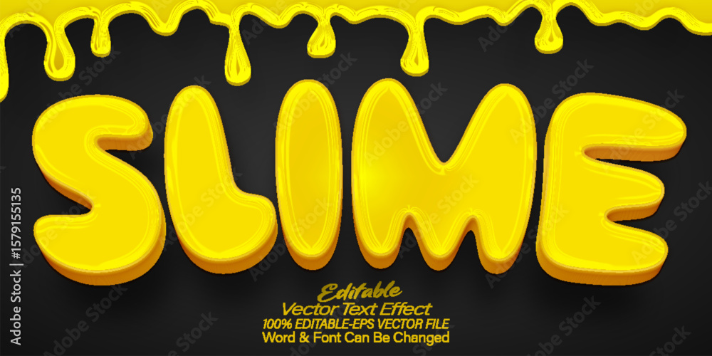 Fotografia Slime Vector Text Effect Editable Alphabet Yellow Liquid Toxic Drop