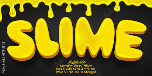 Slime Vector Text Effect Editable Alphabet Yellow Liquid Toxic Drop