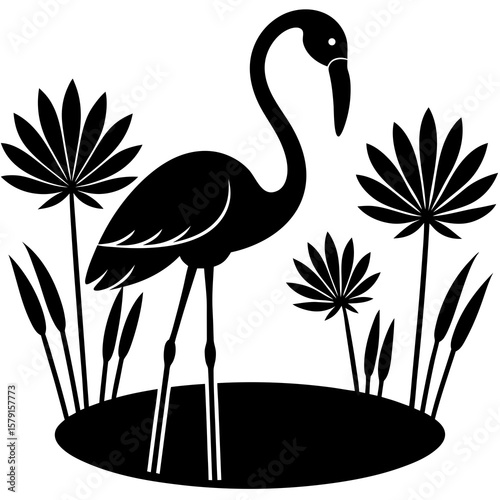 flamingo silhouette vector